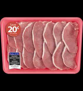 Pork Center Cut Loin Chops Thin Boneless Family Pack, 2.0 - 3.2 lb