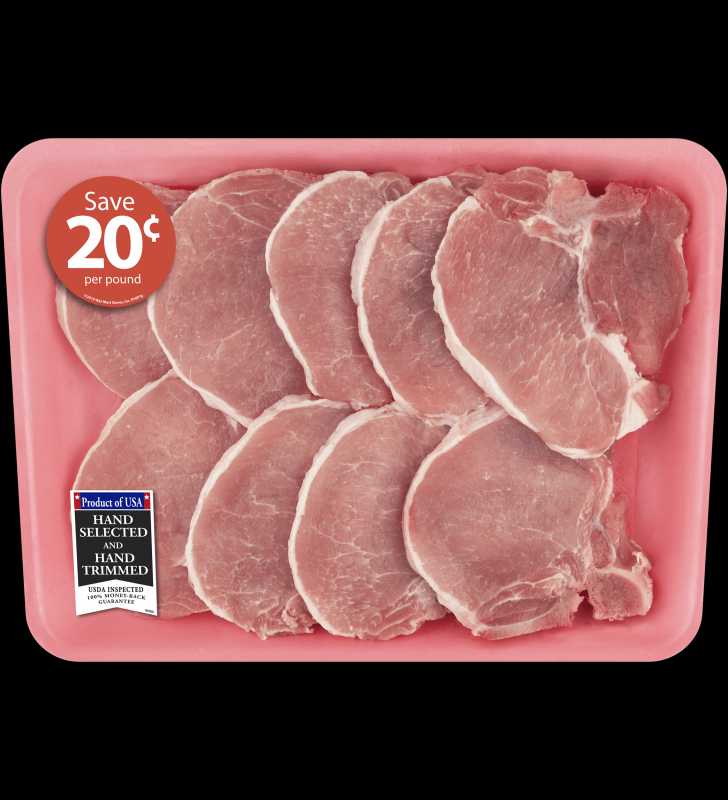 Pork Center Cut Loin Chops Thin Bone-In Family Pack, 2.37 - 3.9 lb