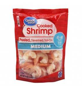Frozen Cooked Medium Peeled & Deveined Tail-On Shrimp, 12 oz