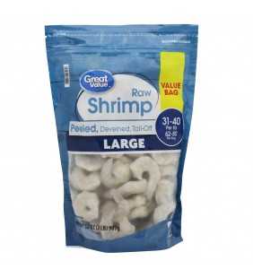 Frozen Raw Large Peeled and Deveined Tail-Off Shrimp, 2 lb