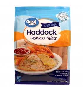 Great Value Wild Caught Haddock Skinless Fillets, 24 oz