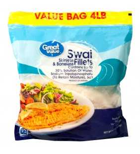 Great Value Swai Skinless & Boneless Fillets Value Bag, 4 lb