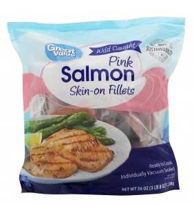 Great Value Frozen Wild Caught Pink Salmon Skin-On Fillets, 56 oz