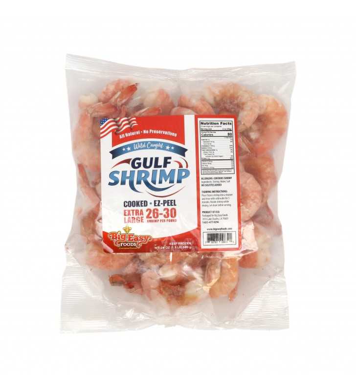Big Easy Foods Frozen Cooked Easy Peel Shrimp, 24 oz