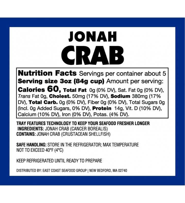 Fresh Wild Caught Jonah Crab Claws, 0.9 - 1.1 lb