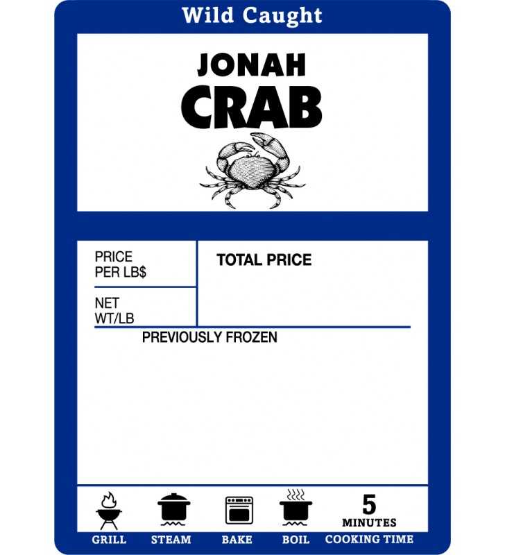 Fresh Wild Caught Jonah Crab Claws, 0.9 - 1.1 lb
