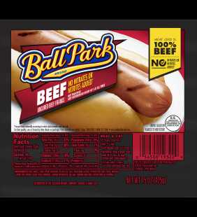 Ball Park® Beef Hot Dogs, Original Length, 8 Count