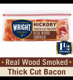 Wright® Brand Thick Sliced Hickory Smoked Bacon, 1.5 lb.