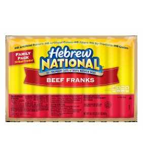 Hebrew National Beef Franks, 34 Ounce, 20 Hot Dogs per Pack
