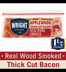 Wright® Brand Thick Sliced Applewood Smoked Bacon, 1.5 lb.
