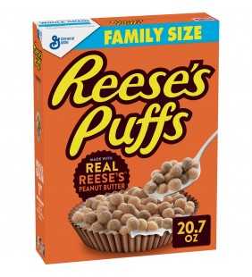 General Mills, Reese's Puffs Breakfast Cereal, Peanut Butter, Family Size, 20.7 oz