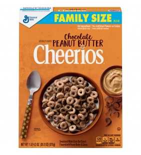 General Mills, Cheerios Breakfast Cereal, Chocolate Peanut Butter, Family Size 20.3 oz