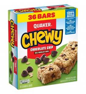 Quaker Chewy Granola Bars, Chocolate Chip (36 Pack)