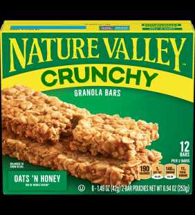 Nature Valley Crunchy Granola Bars, Oats 'n Honey, 12 Ct, 8.94 Oz