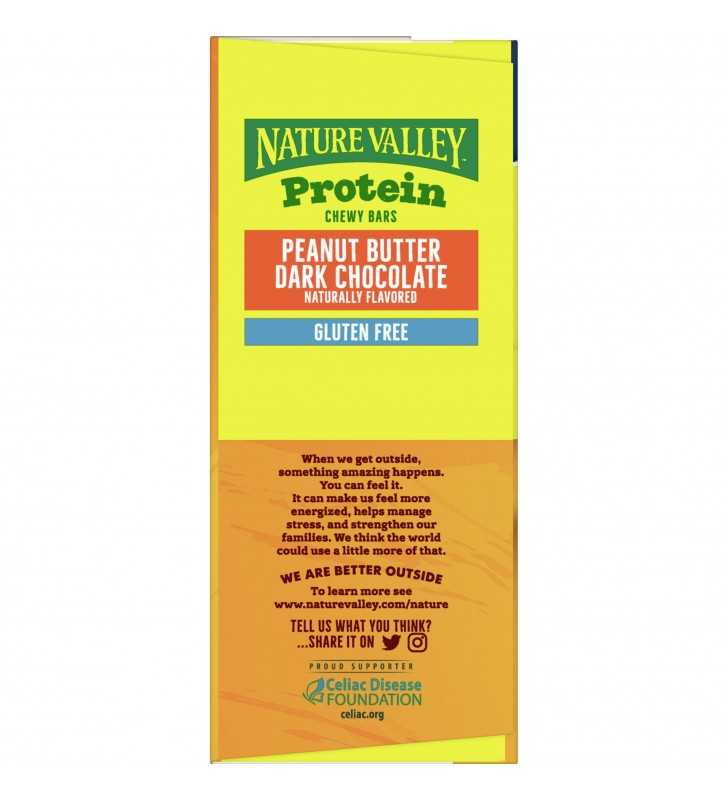 Nature Valley 10g Protein Chewy Granola Bars, Peanut Butter Dark Chocolate, 15 Ct Family Pack, 21.3 Oz