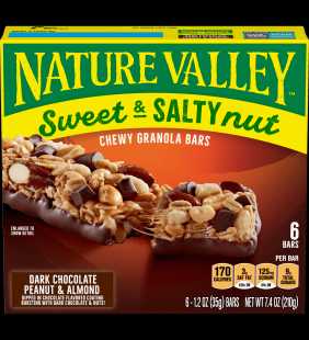 Nature Valley Sweet & Salty Nut Chewy Granola Bars, Dark Chocolate Peanut & Almond, 6 Ct, 7.4 Oz