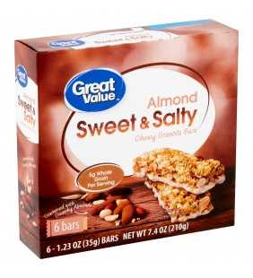 Great Value Almond Sweet & Salty Chewy Granola Bars 1.23 oz 6 count