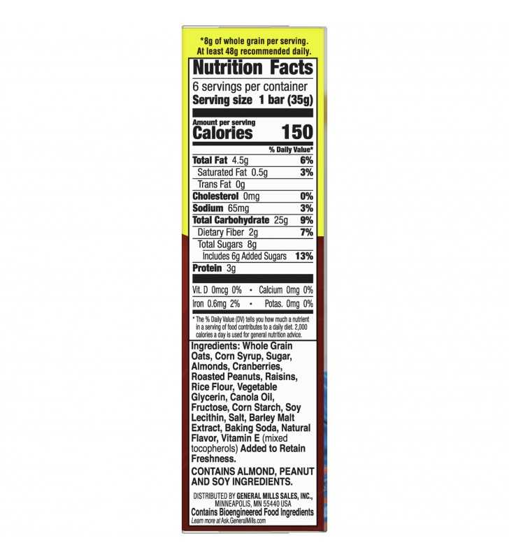 Nature Valley Fruit & Nut Chewy Granola Bars, Trail Mix, 6 Ct, 7.4 Oz