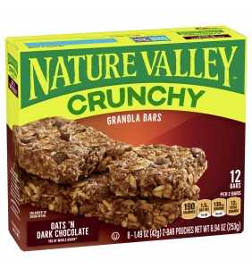 Nature Valley Crunchy Granola Bars, Oats 'n Dark Chocolate, 12 Ct, 8.94 Oz