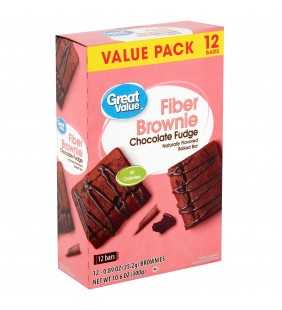 Great Value Fiber Brownie Chocolate Fudge Value Pack 10.69 oz 12 ct