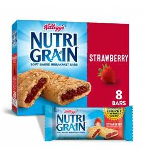 Kellogg's Nutri-Grain, Soft Baked Breakfast Bars, Strawberry, 8 Ct, 10.4 Oz
