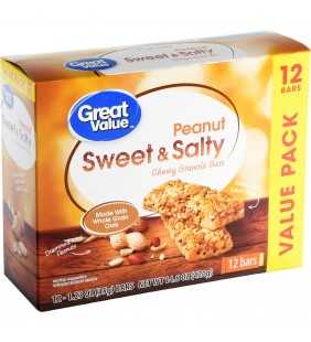 Great Value Peanut Sweet & Salty Chewy Granola Bars Value Pack 1.24 oz 12 count