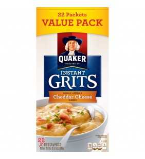 Quaker Instant Grits, Cheddar Cheese, 22 packets