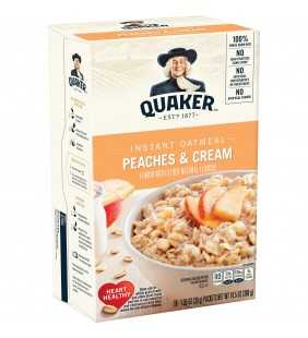 Quaker Instant Oatmeal, Peaches & Cream, 10 Packets
