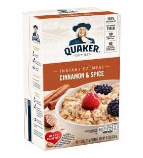 Quaker Instant Oatmeal, Cinnamon & Spice, 10 Packets