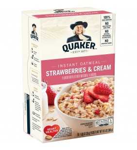 Quaker Instant Oatmeal Strawberries And Cream 10.5 OZ 6 Count
