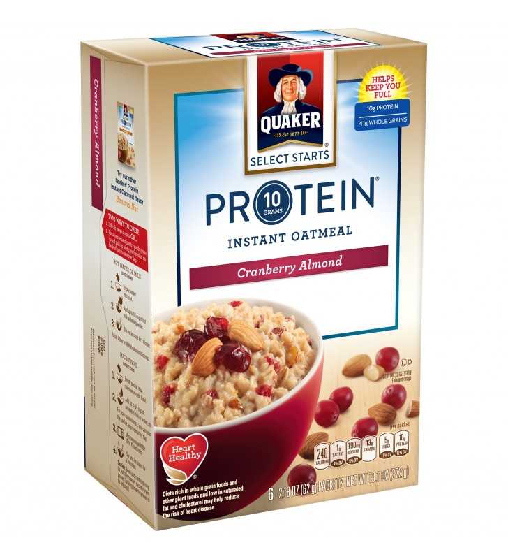 Quaker Select Starts Instant Oatmeal, Cranberry Almond, 6 Packets