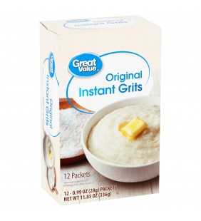 Great Value Original Instant Grits, 12ct