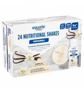 Equate Original Meal Replacement Nutritional Shakes, Vanilla, 8 Fl Oz, 24 Ct
