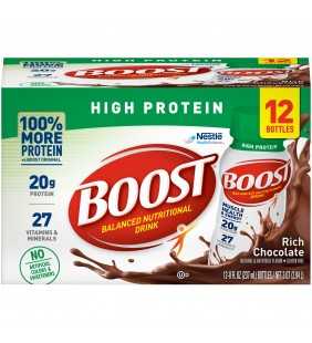 Boost High Protein Ready to Drink Nutritional Drink, Rich Chocolate, 12 - 8 FL OZ Bottles