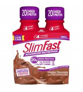 SlimFast Advanced Nutrition High Protein Ready to Drink Meal Replacement Shakes, Creamy Chocolate, 11 fl. oz., Pack of 4