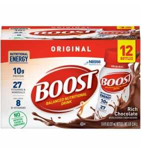 Boost Original Ready to Drink Nutritional Drink, Rich Chocolate, 12 - 8 FL OZ Bottles
