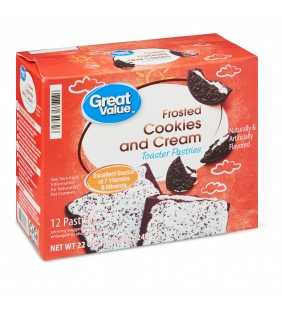Great Value Frosted Toaster Pastries, Cookies and Cream, 22 oz, 12 Count