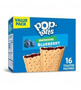 Pop-Tarts, Breakfast Toaster Pastries, Unfrosted Blueberry, Value Pack, 27 Oz, 16 Ct