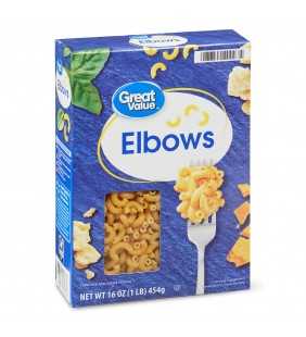 Great Value Elbows Pasta, 16 oz