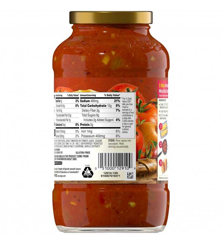 Prego Pasta Sauce, Italian Tomato Sauce with Roasted Garlic & Herbs, 24 Ounce Jar