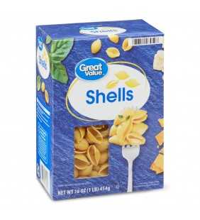 Great Value Shells Pasta, 16 oz