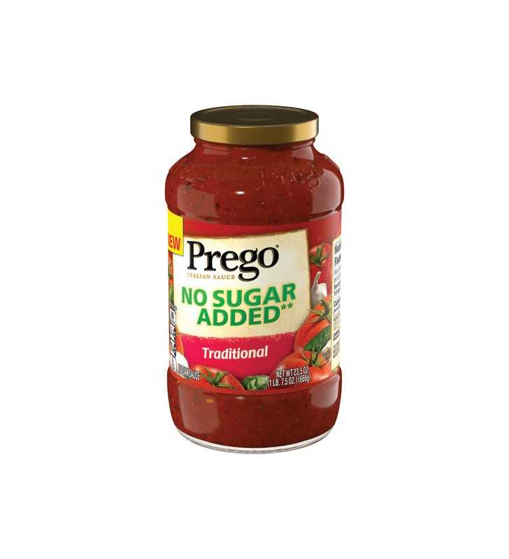 Prego Pasta Sauce, No Sugar Added Traditional, 23.5 oz Jar