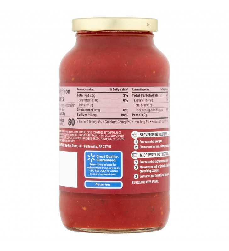 Great Value Flavored with Meat Pasta Sauce, 24 oz