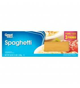 Great Value Spaghetti, Family Size, 3 lb