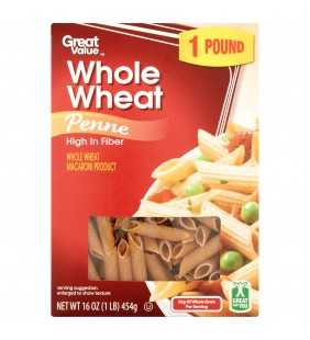 Great Value Whole Wheat Penne, 16 oz
