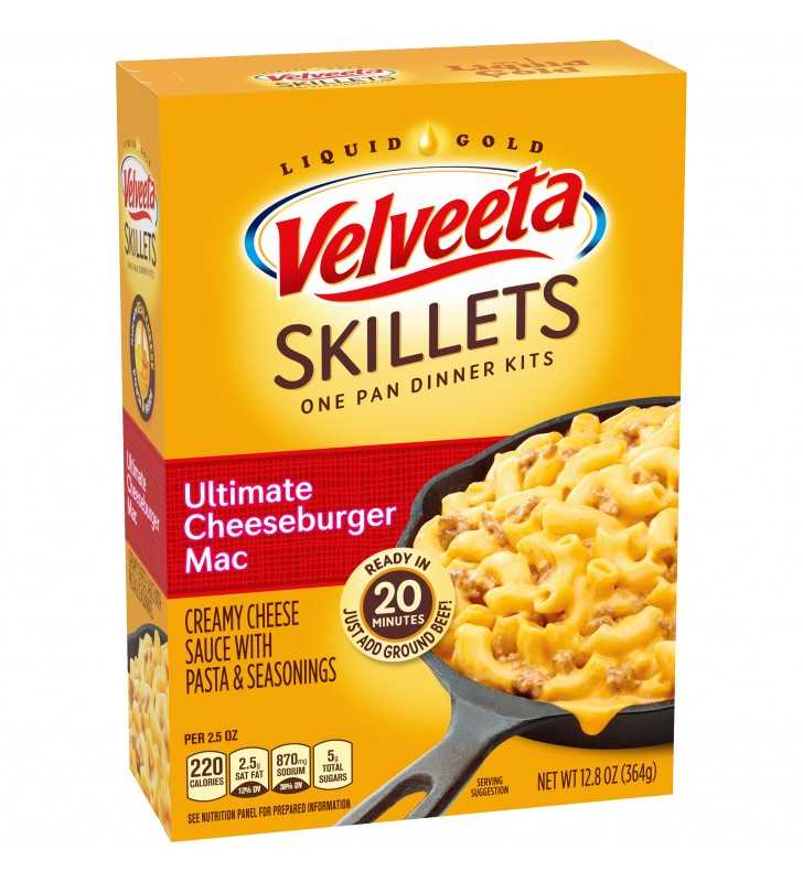 Velveeta Cheesy Skillets Ultimate Cheeseburger Mac Dinner Kit, 12.86 oz Box