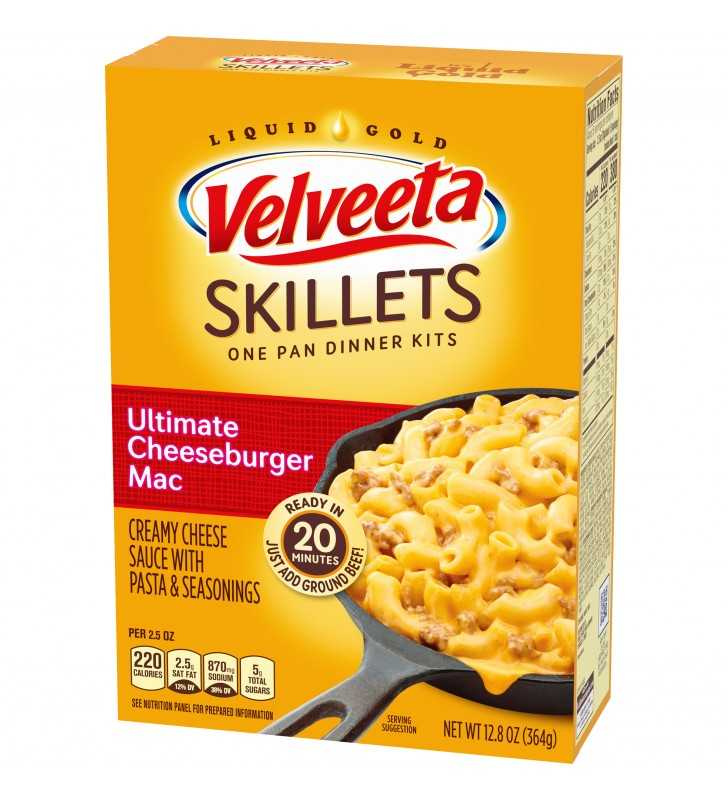 Velveeta Cheesy Skillets Ultimate Cheeseburger Mac Dinner Kit, 12.86 oz Box