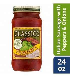 Classico Italian Sausage With Peppers and Onions Pasta Sauce, 24 oz Jar
