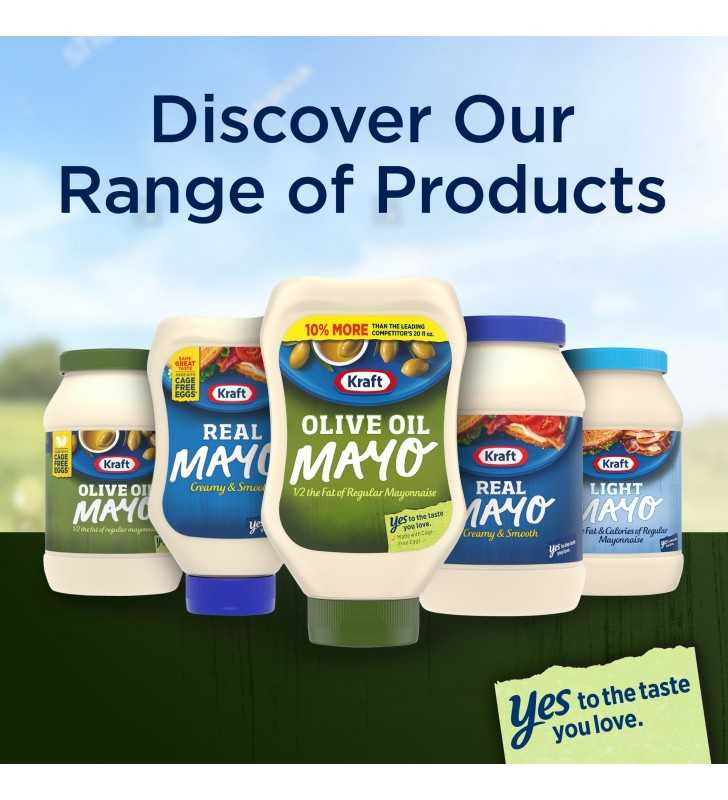 Kraft Mayo Reduced Fat Mayonnaise with Olive Oil, 22 fl. oz. Bottle