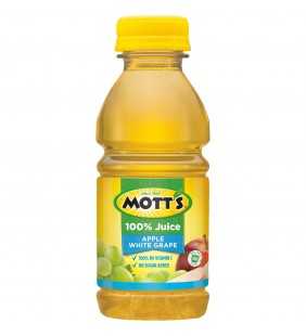 (6 Bottles) Mott's 100% Apple White Grape Juice, 8 fl oz